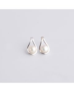 Water Drop Pearl Stud Earrings, Simple Design Earrings, Minimalist Design Earrings, 925 Sterling Silver Earrings, Light Luxury Style