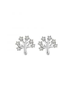 Simple Design Earrings, Tree of Life Jewelry, Minimalist Design Earrings, Wishing Tree Zircon Stud Earrings, 925 Sterling Silver Earrings
