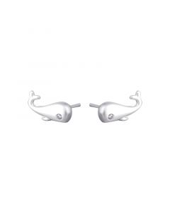 925 Sterling Silver Earrings, Ocean Jewelry, Simple Design Earrings, Animals & Insects Jewelry, Whale Zircon Stud Earrings