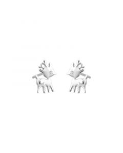 Sika Deer Zircon Stud Earrings, 925 Sterling Silver Earrings, Animals & Insects Jewelry, Simple Design Earrings
