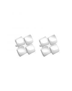 Geometric Glossy Square Stud Earrings, 925 Sterling Silver Earrings, Minimalist Design Earrings, Geometric Jewelry, Simple Design Earrings