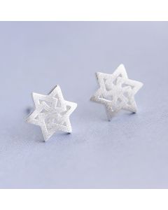 Minimalist Design Earrings, Geometric Star Cutout Stud Earrings, Simple Design Earrings, 925 Sterling Silver Earrings, Star Jewelry