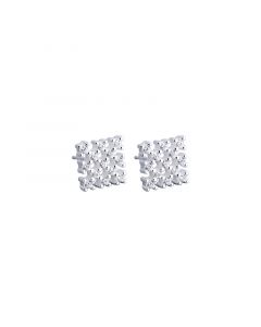 925 Sterling Silver Earrings, Square Zircon Stud Earrings, Geometric Jewelry, Minimalist Design Earrings, Simple Design Earrings