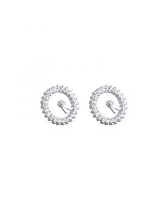 Simple Design Earrings, Clock Zircon Stud Earrings, 925 Sterling Silver Earrings, Geometric Jewelry, Signs & Symbols Jewelry