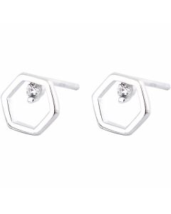 Geometric Jewelry, 925 Sterling Silver Earrings, Geometric Circle Hollow Zircon Stud Earrings, Simple Design Earrings