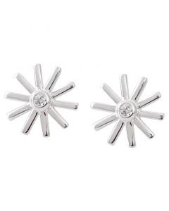 925 Sterling Silver Earrings, Simple Design Earrings, Flowers & Plants Jewelry, Sun Flower Zircon Stud Earrings