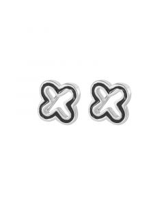 Openwork Four Petals Stud Earrings, 925 Sterling Silver Earrings, Flowers & Plants Jewelry, Simple Design Earrings