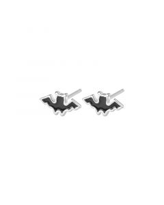 Animals & Insects Jewelry, Simple Design Earrings, Black Bat Stud Earrings, 925 Sterling Silver Earrings, Minimalist Design Earrings
