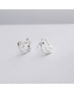 Simple Design Earrings, Openwork Chicken Zircon Stud Earrings, 925 Sterling Silver Earrings, Animals & Insects Jewelry