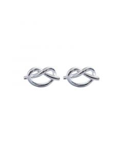 Simple Design Earrings, Geometric Jewelry, Minimalist Design Earrings, Line Heart Knot Stud Earrings, 925 Sterling Silver Earrings
