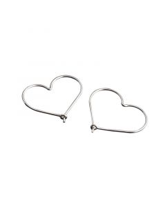Love & Hearts Jewelry, 925 Sterling Silver Earrings, Simple Design Earrings, Heart Openwork Stud Earrings, Minimalist Design Earrings