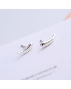 Simple Design Earrings, Glossy Fangs Stud Earrings, 925 Sterling Silver Earrings, Minimalist Design Earrings, Geometric Jewelry