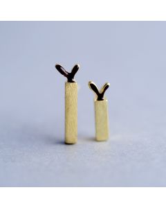 Simple Design Earrings, Leaf Jewelry, 925 Sterling Silver Earrings, Asymmetric Three-dimensional Shoots Crawlers Earrings
