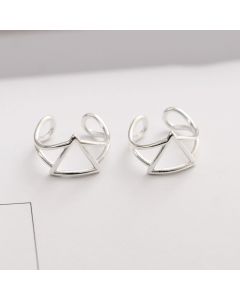 Simple Design Earrings, Minimalist Design Earrings, 925 Sterling Silver Earrings, Geometric Triangle Clip-on Earrings, Geometric Jewelry