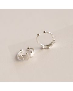 Minimalist Design Earrings, Star Jewelry, Brushed Star Clip-on Earrings, Simple Design Earrings, 925 Sterling Silver Earrings