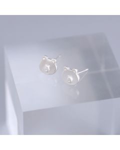 Animals & Insects Jewelry, Simple Design Earrings, Bear Scrub Stud Earrings, Minimalist Design Earrings, 925 Sterling Silver Earrings