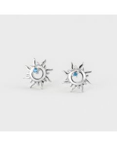 Simple Design Earrings, Celestial & Horoscope Jewelry, 925 Sterling Silver Earrings, Openwork Sun Zircon Stud Earrings