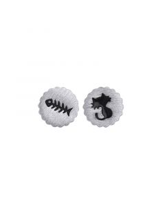 925 Sterling Silver Earrings, Cat Fish Bone Drop Glaze Stud Earrings, Simple Design Earrings, Animals & Insects Jewelry