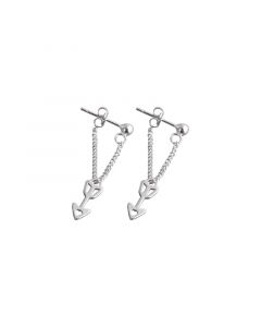 Simple Design Earrings, Eros Arrow Chain Dangle Drop Earrings, 925 Sterling Silver Earrings, Signs & Symbols Jewelry