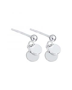 Geometric Jewelry, Simple Design Earrings, Minimalist Design Earrings, Glossy Round Dangle Drop Earrings, 925 Sterling Silver Earrings