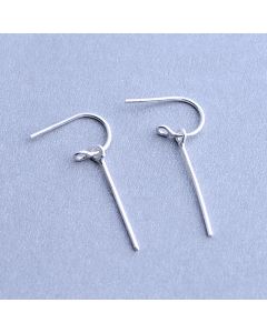 Simple Design Earrings, Hook Line Dangle Drop Earrings, Geometric Jewelry, Minimalist Design Earrings, 925 Sterling Silver Earrings