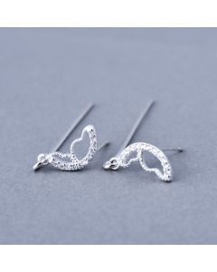Animals & Insects Jewelry, Simple Design Earrings, 925 Sterling Silver Earrings, Asymmetric Butterfly Zircon Stud Earrings