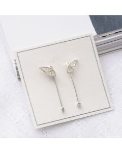 925 Sterling Silver Earrings, Animals & Insects Jewelry, Simple Design Earrings, Butterfly Tassel Zircon Dangle Drop Earrings