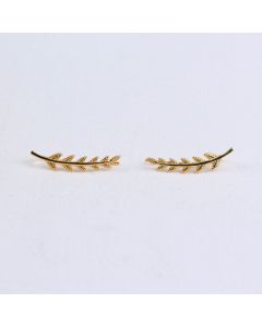 Simple Design Earrings, Leaf Jewelry, 925 Sterling Silver Earrings, Leaves Crawlers Earrings, Minimalist Design Earrings