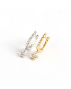 Minimalist Design Earrings, Simple Design Earrings, Star Jewelry, 925 Sterling Silver Earrings, Star Zircon Dangle Drop Earrings