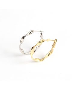 Simple Design Earrings, Geometric Irregular Waves Hoop Earrings, Geometric Jewelry, 925 Sterling Silver Earrings
