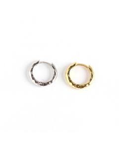 Geometric Irregular Texture Hoop Earrings, Geometric Jewelry, 925 Sterling Silver Earrings, Simple Design Earrings