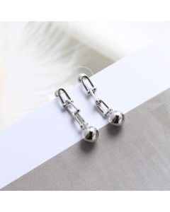 925 Sterling Silver Earrings, Simple Design Earrings, Geometric Jewelry, Chain Tassel Beads Dangle Drop Earrings