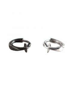 Minimalist Design Earrings, Simple Design Earrings, Cross Hoop Earrings, 925 Sterling Silver Earrings, Signs & Symbols Jewelry