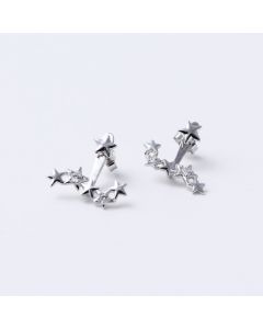 Simple Design Earrings, Geometric Star Zircon Stud Earrings, Star Jewelry, Minimalist Design Earrings, 925 Sterling Silver Earrings