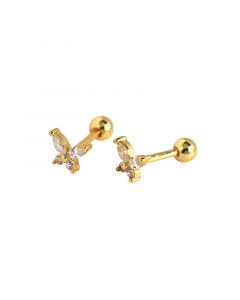 Simple Design Earrings, 925 Sterling Silver Earrings, Butterfly Zircon Stud Earrings, Animals & Insects Jewelry