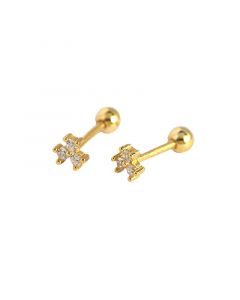 Simple Design Earrings, Minimalist Design Earrings, Flowers & Plants Jewelry, 925 Sterling Silver Earrings, Flowers Zircon Stud Earrings