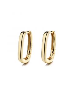Geometric Jewelry, Simple Design Earrings, Geometric Ellipse Hoop Earrings, 925 Sterling Silver Earrings, Minimalist Design Earrings