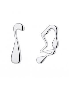 Minimalist Design Earrings, Simple Design Earrings, 925 Sterling Silver Earrings, Asymmetrical Lines Stud Earrings, Light Luxury Style