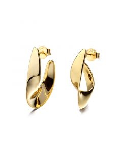 Light Luxury Style, 925 Sterling Silver Earrings, Simple Design Earrings, Minimalist Design Earrings, Glossy Irregular Hoop Earrings