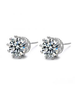 Simple Design Earrings, Crown Zircon Stud Earrings, Crown Jewelry, 925 Sterling Silver Earrings, Geometric Jewelry