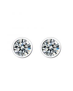 Minimalist Design Earrings, Geometric Jewelry, Simple Design Earrings, Round Zircon Stud Earrings, 925 Sterling Silver Earrings