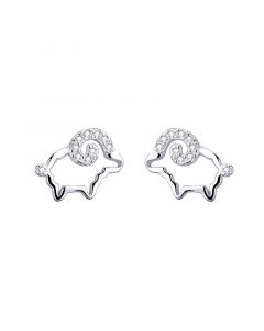 Animals & Insects Jewelry, Lamb Zircon Stud Earrings, Minimalist Design Earrings, 925 Sterling Silver Earrings, Simple Design Earrings