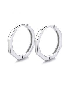 925 Sterling Silver Earrings, Simple Design Earrings, Geometric Jewelry, Hollow Circle Hoop Earrings, Minimalist Design Earrings