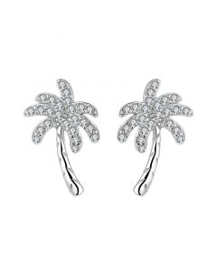 925 Sterling Silver Earrings, Minimalist Design Earrings, Tree of Life Jewelry, Coconut Tree Zircon Stud Earrings, Simple Design Earrings