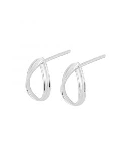 Geometric Jewelry, 925 Sterling Silver Earrings, Simple Design Earrings, Minimalist Design Earrings, Irregular Ellipse Stud Earrings