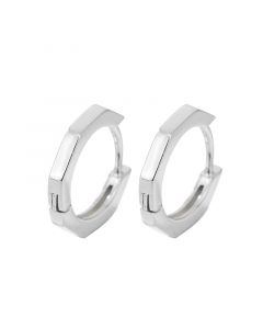 925 Sterling Silver Earrings, Simple Design Earrings, Geometric Jewelry, Polygon Hoop Earrings, Minimalist Design Earrings