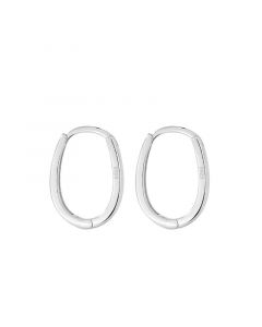925 Sterling Silver Earrings, Geometric Jewelry, Oval Hoop Earrings, Minimalist Design Earrings, Simple Design Earrings