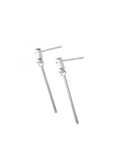 Simple Design Earrings, 925 Sterling Silver Earrings, Minimalist Design Earrings, Square Zircon Lines Dangle Drop Earrings
