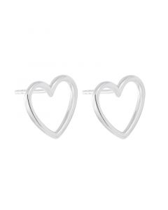 Love & Hearts Jewelry, Simple Design Earrings, Hollow Heart Stud Earrings, Minimalist Design Earrings, 925 Sterling Silver Earrings