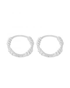Circle Kink Hoop Earrings, Minimalist Design Earrings, Geometric Jewelry, Simple Design Earrings, 925 Sterling Silver Earrings